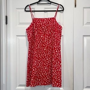 RED & WHITE LEOPARD PRINT DRESS